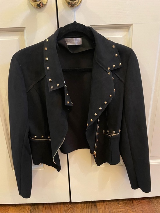 Asher Jackets & Blazers - Asher Studded Black Women's Moto Jacket